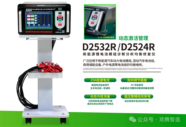 新品上市一台可测动态内阻的新能源锂电池模组诊断分析均衡修复仪—D2532R-深圳市创智为新能源技术有限公司